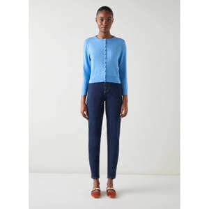 L.K. Bennett Lottie Mid Blue Buttoned Cardigan